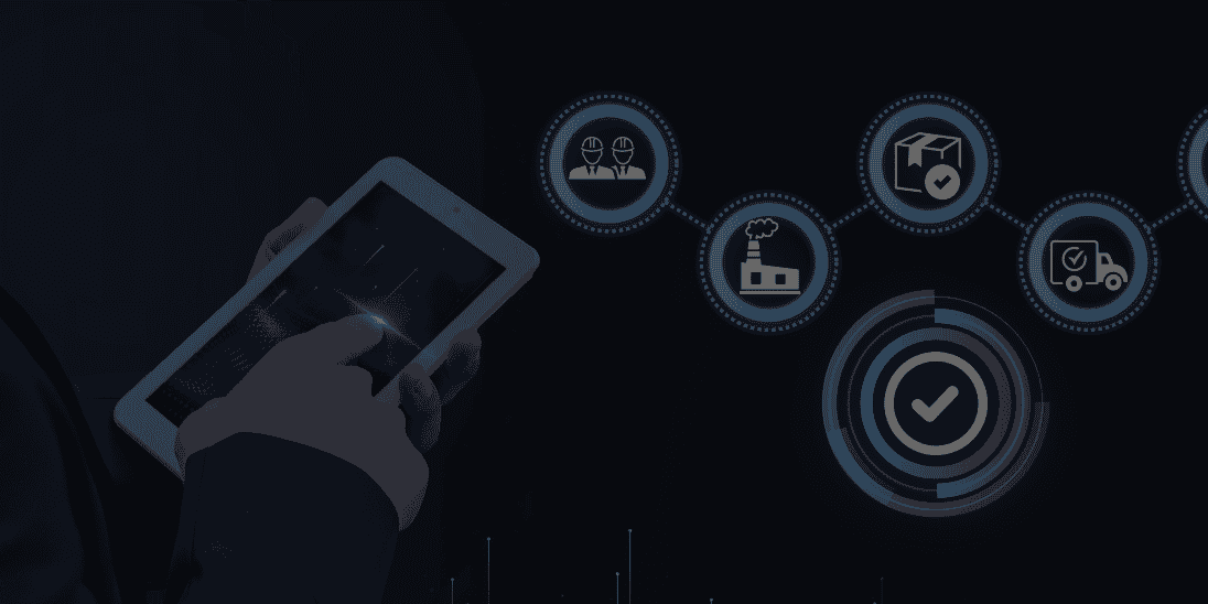 Person using tablet for supply chain management